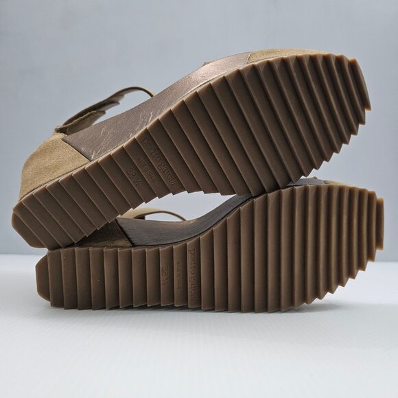 Pedro Garcia Fidelia Platform Wedge Sandal Womens EU 38.5 Brown Brass Suede - Picture 12 of 14